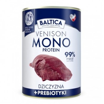 BALTICA Nutraceutic Monoprotein Venison with prebiotics - wet dog food - 400g