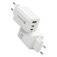 Charger GaN 1 x USB, 2 x USB-C Quick Charge 4+ 65W white Charger GaN 1 x USB, 2 x USB-C Quick Charge 4+ 65W white