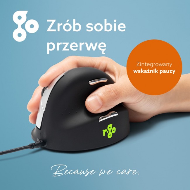 R-Go Tools Ergonomic mouse R-Go HE Break with break software, medium (hand size 165-185 mm), right-handed, Wired, black