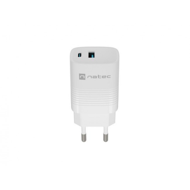 NATEC RIBERA GAN CHARGER 1X USB-A + 1X USB-C 30W WHITE NATEC RIBERA GAN CHARGER 1X USB-A + 1X USB-C 30W WHITE