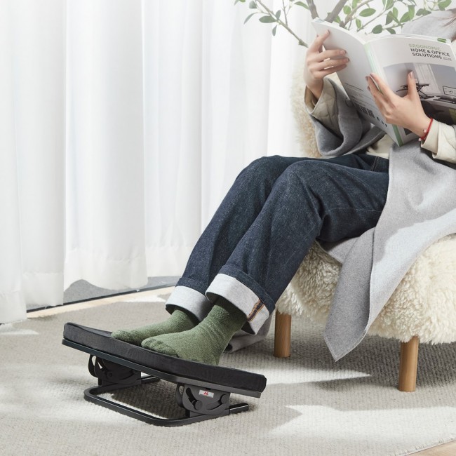 Maclean MC-460 Ergonomic Footrest Leg Foot Rest Infinitely Adjustable Angle Under Desk Removable Cushion Cushioned Maclean MC-460 Ergonomic Footrest Leg Foot Rest Infinitely Adjustable Angle Under Desk Removable Cushion Cushioned
