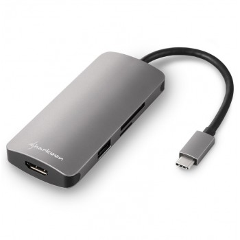 Sharkoon USB 3.0 Type C Multiport Adapter Wired USB 3.2 Gen 1 (3.1 Gen 1) Type-C Grey