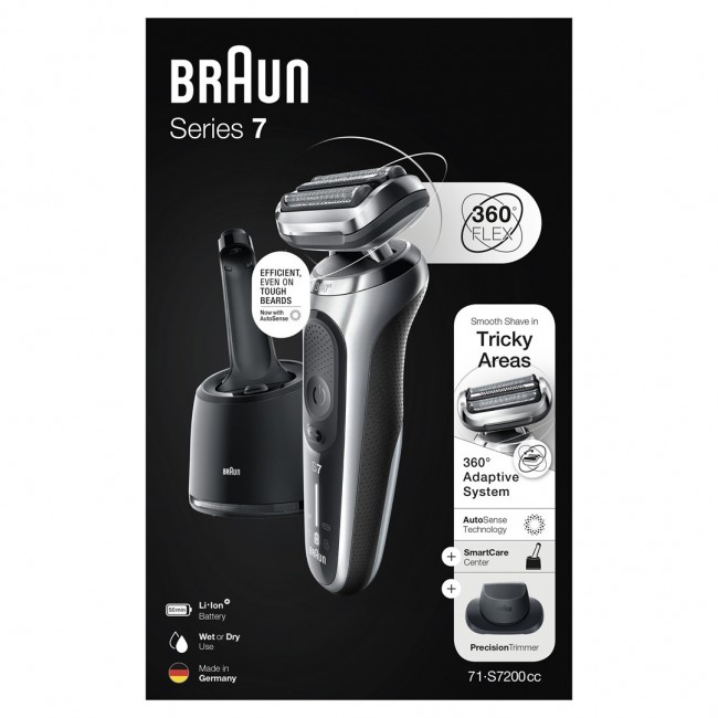 Braun Series 7 71-S7200cc Foil shaver Trimmer Black, Silver Braun Series 7 71-S7200cc Foil shaver Trimmer Black, Silver
