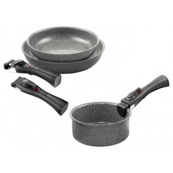 BALLARINI TORRE Set of 2 frying pans (24 + 28 cm) + saucepan 16 cm 3H