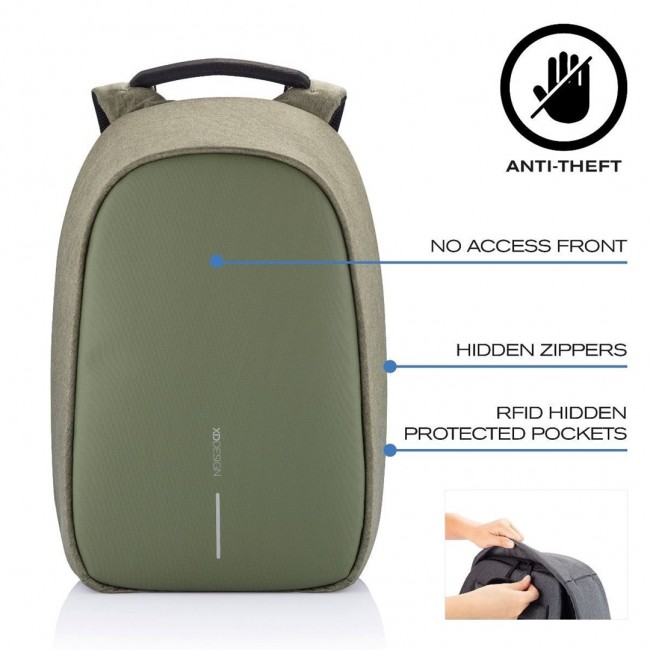 XD DESIGN ANTI-THEFT BACKPACK BOBBY HERO SMALL GREEN P/N: P705.707 XD DESIGN ANTI-THEFT BACKPACK BOBBY HERO SMALL GREEN P/N: P705.707