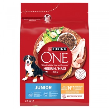PURINA One Junior Medium/Maxi Rich in chicken with rice - dry dog food - 2,5kg
