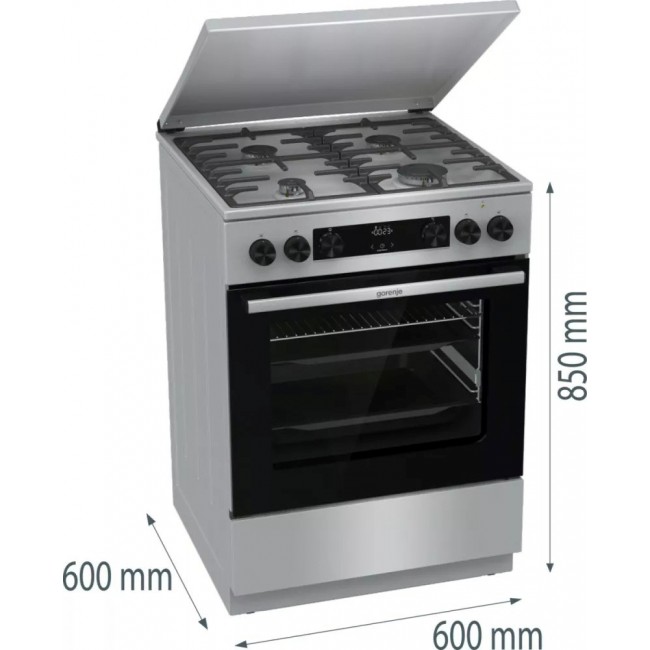 Gorenje GKS6C71XF Freestanding cooker with oven Silver