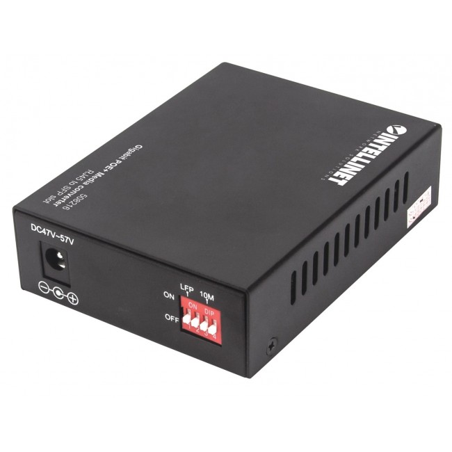 Intellinet Gigabit PoE+ Media Converter, 1 x 1000Base-T RJ45 Port to 1 x SFP Port, PoE+ Injector Intellinet Gigabit PoE+ Media Converter, 1 x 1000Base-T RJ45 Port to 1 x SFP Port, PoE+ Injector