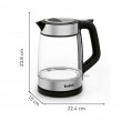 Tefal Glass Kettle KI605830 electric kettle 1.7 L 2200 W Black, Silver, Transparent