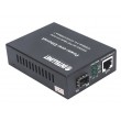Intellinet Gigabit PoE+ Media Converter, 1 x 1000Base-T RJ45 Port to 1 x SFP Port, PoE+ Injector