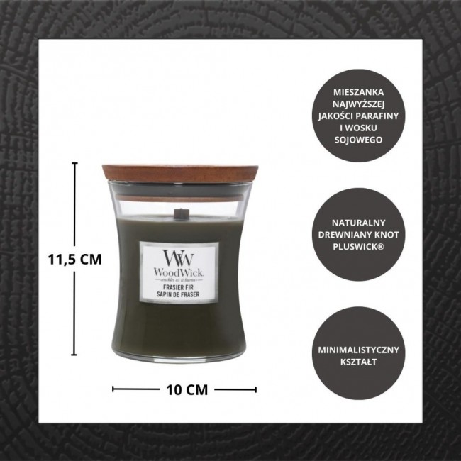 Scented Candle, Medium WOODWICK Fraser FIR 275 g, 1 piece