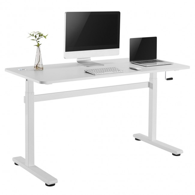 Manual height adjustable desk Ergo Office, max 40 kg, max height 117cm, with a top for standing and sitting work, ER-401 W Manual height adjustable desk Ergo Office, max 40 kg, max height 117cm, with a top for standing and sitting work, ER-401 W