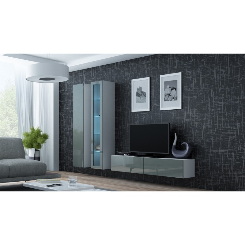 Cama TV stand VIGO 140 30/140/40 white/grey gloss Cama TV stand VIGO 140 30/140/40 white/grey gloss