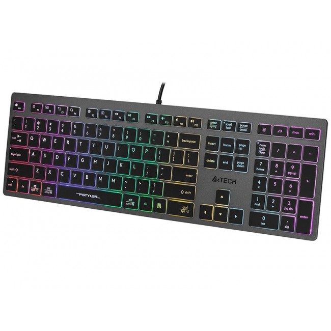 A4Tech FSTYLER FX60H (Neon Backlit) keyboard USB QWERTY Black, Grey A4Tech FSTYLER FX60H (Neon Backlit) keyboard USB QWERTY Black, Grey