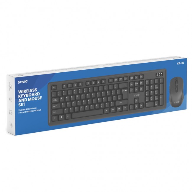 Savio KB-03 keyboard Mouse included Home/Office USB QWERTY US English Black Savio KB-03 keyboard Mouse included Home/Office USB QWERTY US English Black