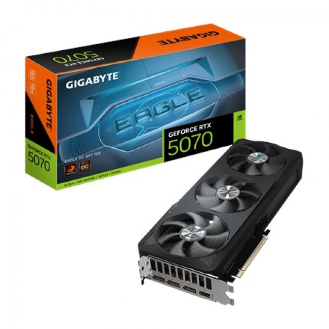 GIGABYTE GeForce RTX 5070 EAGLE OC SFF 12G Graphics Card - 12GB GDDR7, 192bit, PCI-E 5.0, 2587 MHz Core Clock, 3 x DP 2.1b, 1 x HDMI 2.1b, NVIDIA DLSS 4, GV-N5070EAGLE OC-12GD GIGABYTE GeForce RTX 5070 EAGLE OC SFF 12G Graphics Card - 12GB GDDR7, 192bit, PCI-E 5.0, 2587 MHz Core Clock, 3 x DP 2.1b, 1 x HDMI 2.1b, NVIDIA DLSS 4, GV-N5070EAGLE OC-12GD