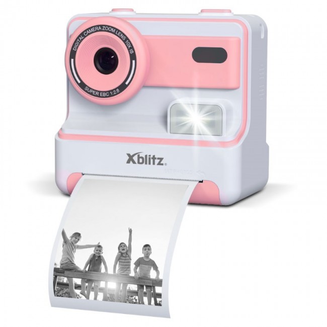 FLASH PINK INSTANT CAMERA WITH THERMAL PRINTER FOR CHILDREN