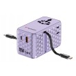 Verbatim Charge 'n' Travel 70W 2C retractable Universal Travel Adapter Purple
