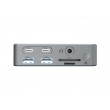 Conceptronic DONN25G 15-in-1 DisplayLink USB 3.2 Gen 2 Docking Station, Triple 4K60Hz Display, HDMI x 2, DisplayPort, USB-C 10Gbps x 2, USB-A 10Gbps x 2, USB-A 5Gbps x 2, SD, TF/MicroSD, GbE, Audio, DC in, Security Slot, PD 3.0