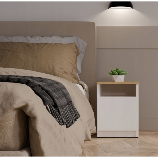 GALAX 30/1D WHITE/ARTISAN BEDSIDE TABLE