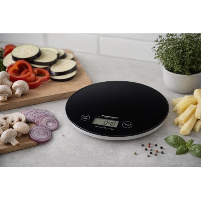 Esperanza EKS003K kitchen scale Black Countertop Round Electronic kitchen scale