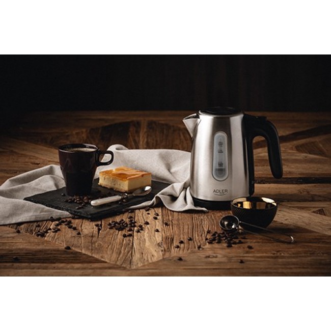 Adler AD 1273 electric kettle 1 L 1200 W Black, Hazelnut, Stainless steel Adler AD 1273 electric kettle 1 L 1200 W Black, Hazelnut, Stainless steel