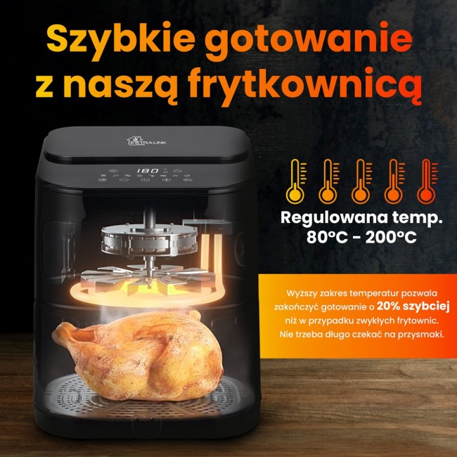 Extralink HOME AIR 5.2L EU SJ-520 fryer Single 1600 W Hot air fryer Black