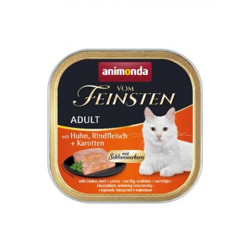 ANIMONDA Vom Feinsten Adult Chicken, beef and carrots - wet cat food - 100g