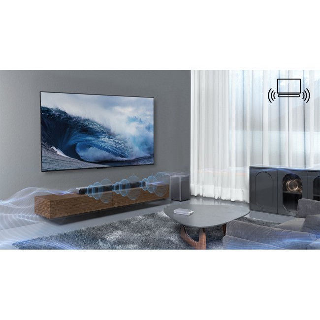 TCL S S55H Class 2.1 Channel Sound Bar with Dolby Atmos, Wireless Subwoofwer, and Bluetooth Music Streaming TCL S S55H Class 2.1 Channel Sound Bar with Dolby Atmos, Wireless Subwoofwer, and Bluetooth Music Streaming
