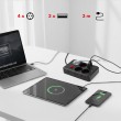 Maclean power strip, 4-socket extension cable + 3xUSB, 110-240V AC 50/60Hz, 2.1A max 2500W, 3m, black, MCE393 B