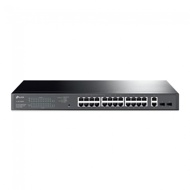 TP-Link 28-Port Gigabit Easy Smart Switch with 24-Port PoE+ TP-Link 28-Port Gigabit Easy Smart Switch with 24-Port PoE+
