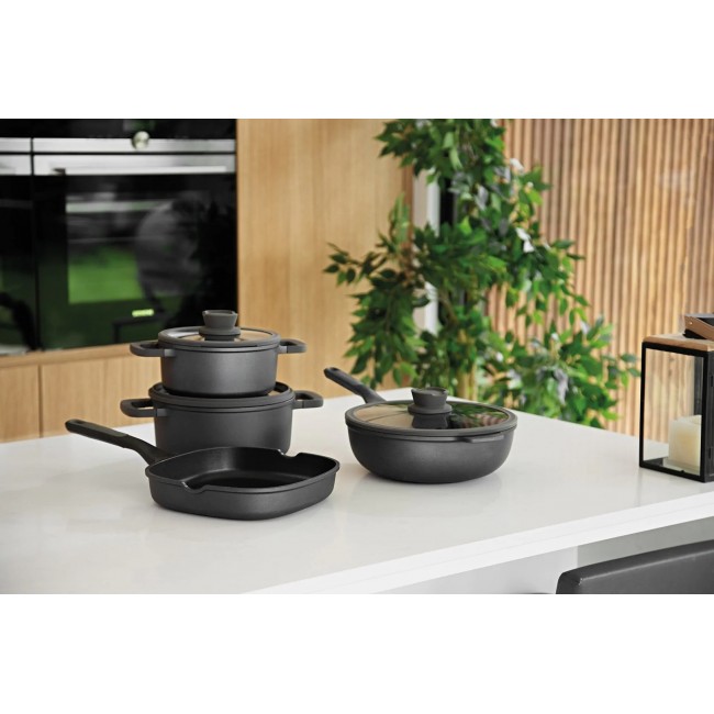BergHOFF 3950593 soup pot 4.4 L Black Aluminium, Glass, Silicone