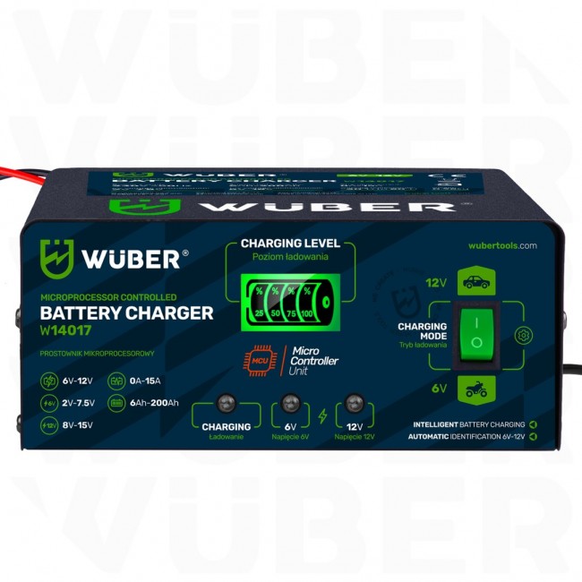Microprocessor charger 6-12 V 15 A + battery charger W14017 WUBER