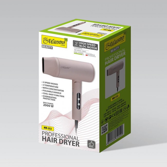 Maestro MR-232 Hair dryer 2000 W Pink Maestro MR-232 Hair dryer 2000 W Pink