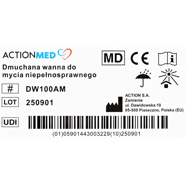 Inflatable bathing tub for disabled care ActionMed DW100AM