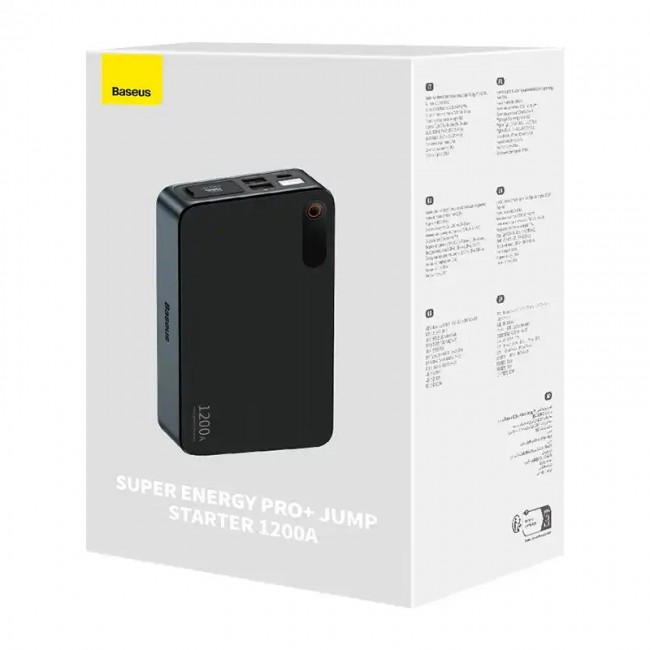 Powerbank/Jump Starter Baseus Pro+ Car Jump Starter, 12000mAh, 1200A, USB (Black)