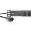 Digitus Socket strip with aluminum profile, 10-way, 2 m supply cable IEC C14 plug Digitus Socket strip with aluminum profile, 10-way, 2 m supply cable IEC C14 plug