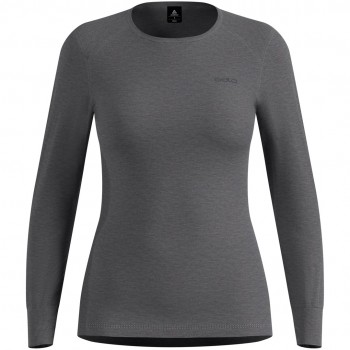 Koszulka termoaktywna z d ugim rękawem damska Odlo ACTIVE WARM BL TOP crew neck l/s szary S