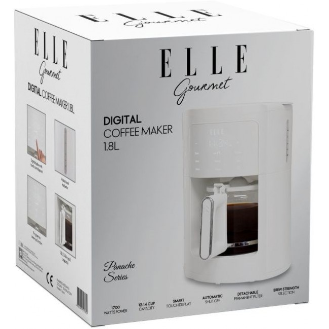 ELLE 1.8L white filter coffee maker