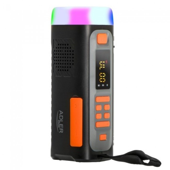 Adler AD 1920 Emergency radio Solar panel / Crank / Powerbank 4500 mAh Black