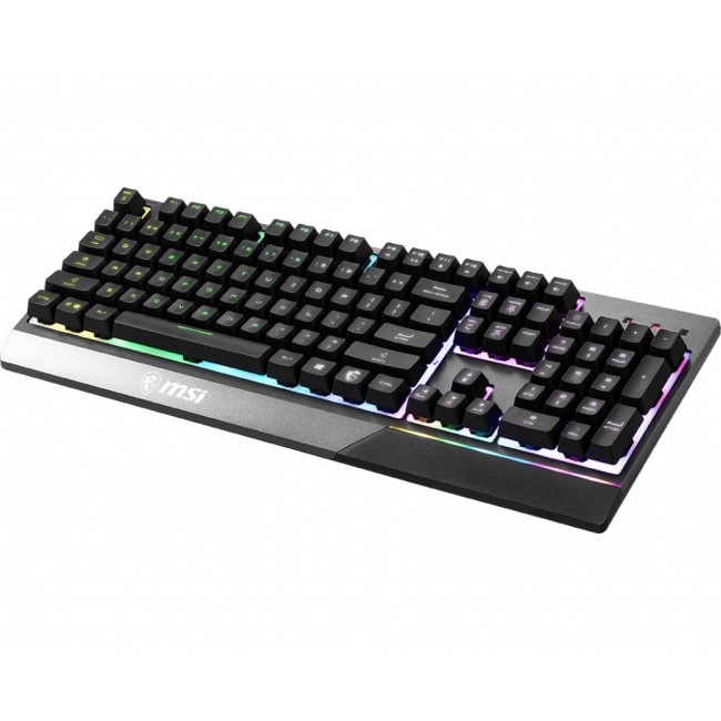 MSI VIGOR GK30 RGB MEMchanical Gaming Keyboard ' DE Layout, MECH. Membrane switches, 6-Zone RGB Lighting, RGB Mystic Light, water repellent keyboard design'