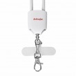 Activejet lanyard with 3-in-1 charging cable, white. Ends with various connectors: USB-C, Lightning adapter, USB-A Activejet lanyard with 3-in-1 charging cable, white. Ends with various connectors: USB-C, Lightning adapter, USB-A