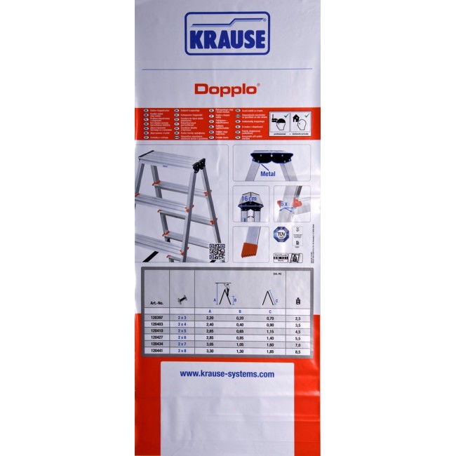 Krause Dopplo double-sided step ladder silver