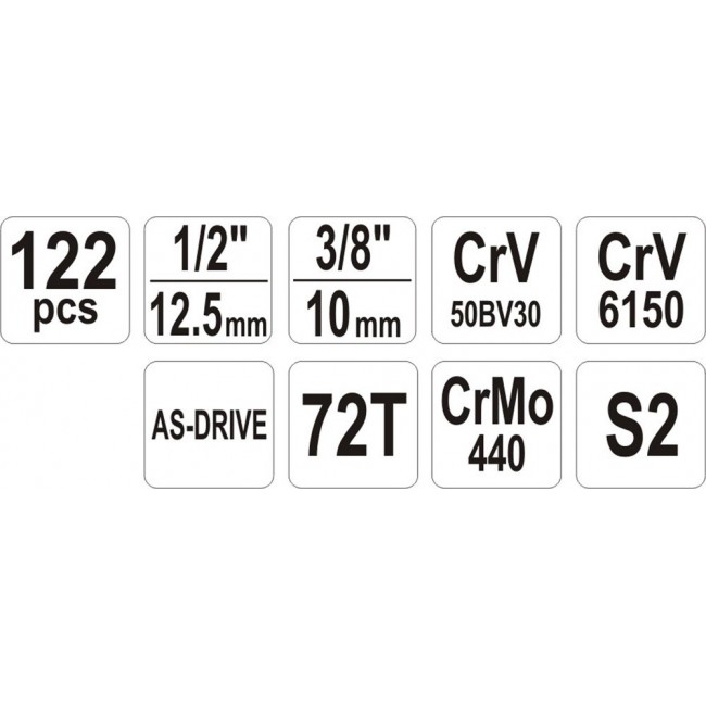 Yato YT-38901 Tool set XXL 1/4-1/2