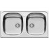 Pyramis E78 2B 100138801 (78 x 43.5 cm) Polished stainless steel sink, 2 bowls, silver