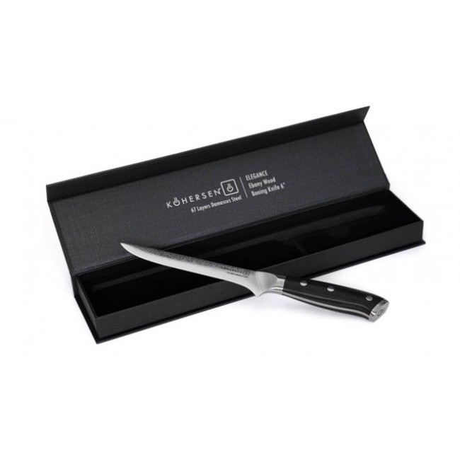 Kohersen Elegance Ebony Wood Boning knife Damascus steel 15.2 cm Kohersen Elegance Ebony Wood Boning knife Damascus steel 15.2 cm