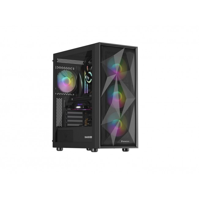 GENESIS DIAXID 605 ARGB MIDI TOWER CASE WITH USB-C WINDOW BLACK GENESIS DIAXID 605 ARGB MIDI TOWER CASE WITH USB-C WINDOW BLACK