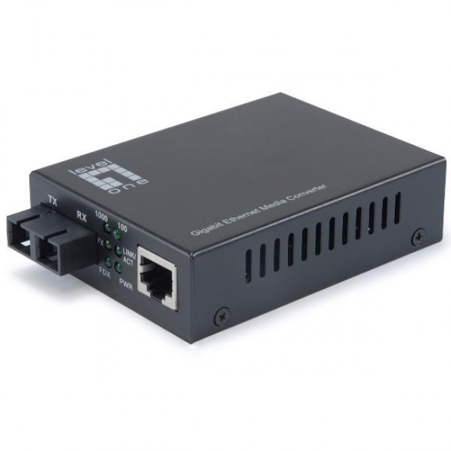 LevelOne RJ45 to SC Gigabit Media Converter, Multi-Mode Fiber, 550m