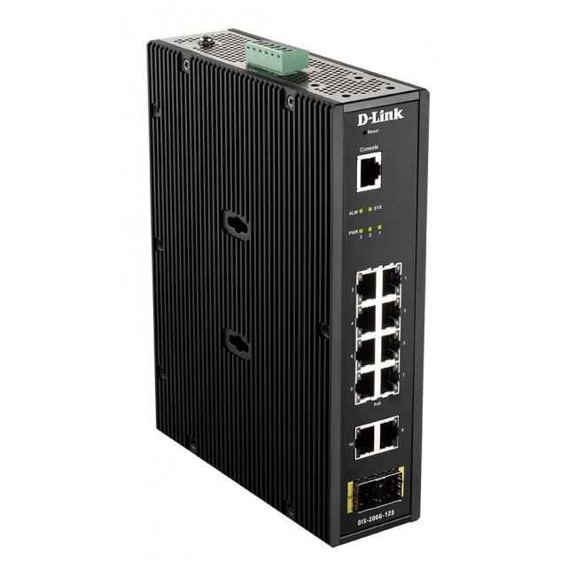 D-Link 12-Port L2 Industrial Smart Managed Switch with 10 x 1GBaseT(X) & 2 x SFP