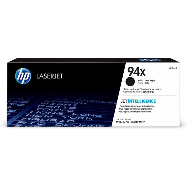 HP 94X High Yield Black Original LaserJet Toner Cartridge HP 94X High Yield Black Original LaserJet Toner Cartridge